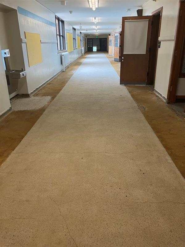Hallway after asbestos abatement 
